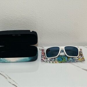 Oakley White Frame Sunglasses with Black Lenses